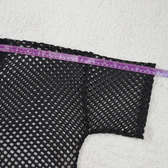 amazon black fishnet crop top M - Picture 7 of 10